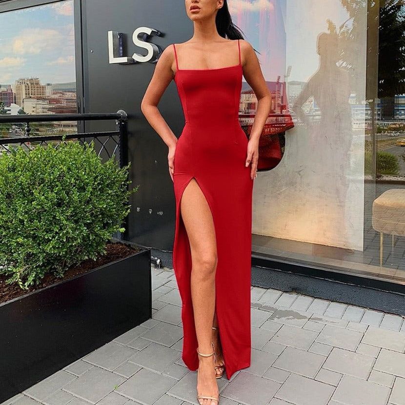 red dress with slit